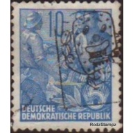 Germany DDR 1953 Sc#227 SG#E311b 10pf Blue Workers Used