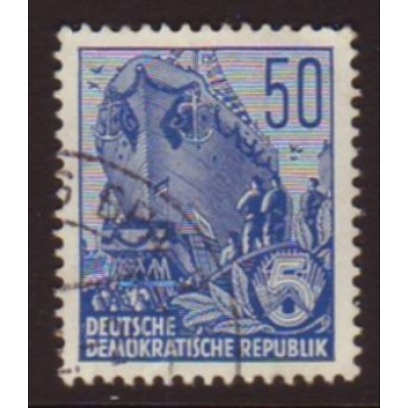 Germany DDR 1953 SG#E318b 50pf Blue Shipyard Used