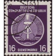 Germany DDR 1954 Sc#O7 16pf Purple Heraldic Arms Used