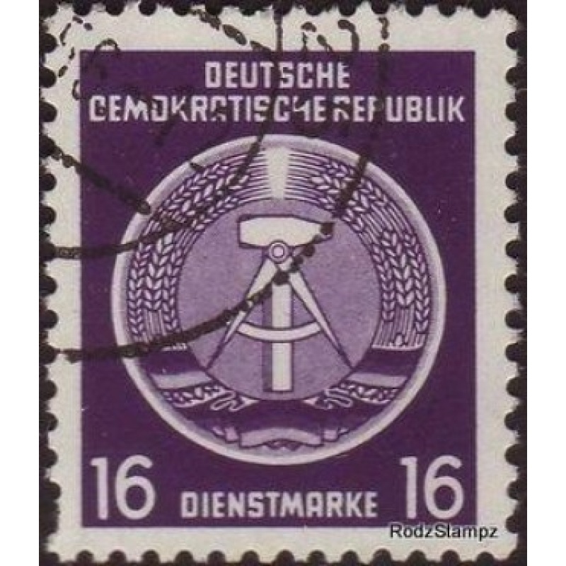 Germany DDR 1954 Sc#O7 16pf Purple Heraldic Arms Used
