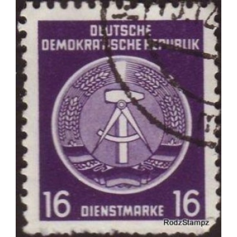 Germany DDR 1954 Sc#O7 16pf Purple Heraldic Arms Used