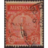 Australia 1935 Sc#150  SG#155 2d Red Anzac Memorial Used