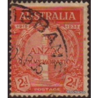Australia 1935 Sc#150  SG#155 2d Red Anzac Memorial Used