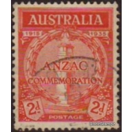 Australia 1935 Sc#150  SG#155 2d Red Anzac Memorial Used