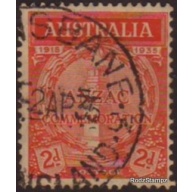 Australia 1935 Sc#150  SG#155 2d Red Anzac Memorial Used
