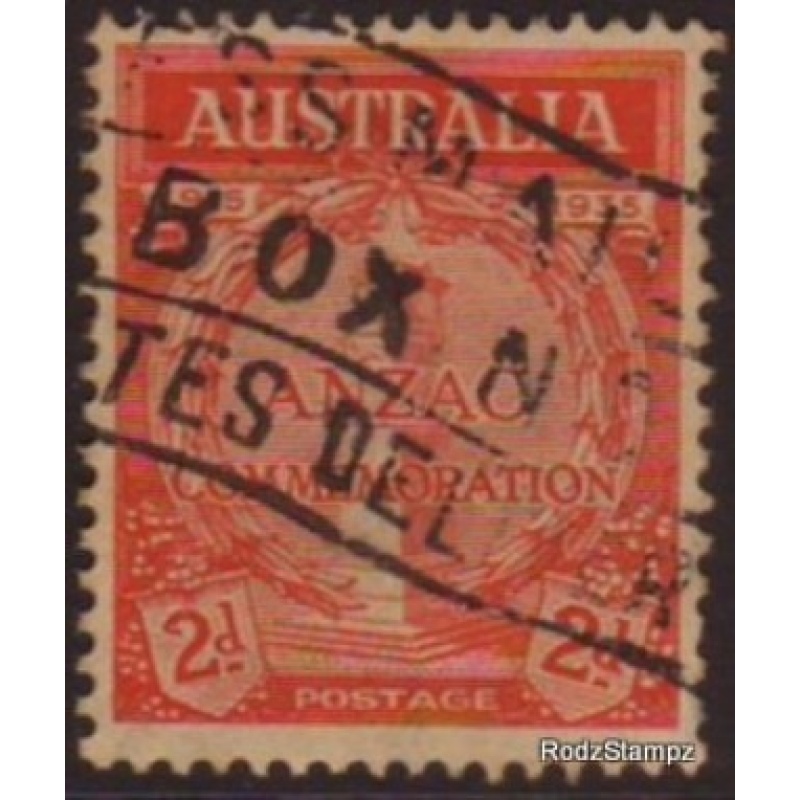 Australia 1935 Sc#150  SG#155 2d Red Anzac Memorial Used