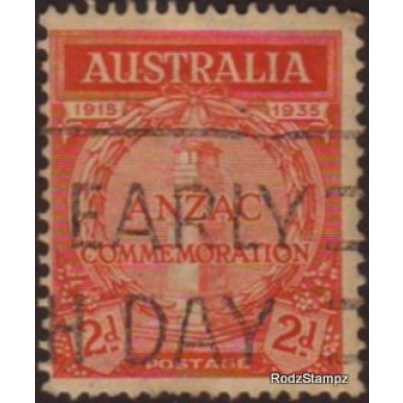 Australia 1935 Sc#150  SG#155 2d Red Anzac Memorial Used