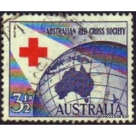 Australia 1954 Sc#271  SG276 3-1/2d Blue Red Cross Society Used