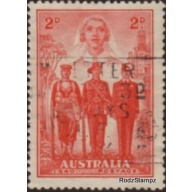 Australia 1940 Sc#185, SG#197 2d Red ADF USED-VF-NH.