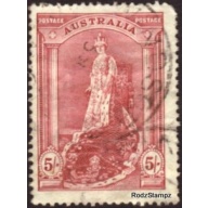 Australia 1938 Sc#177  SG#176  5 Shill Coronation Robes Used