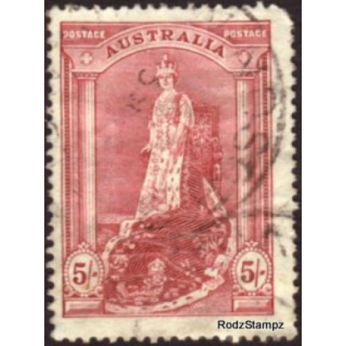 Australia 1938 Sc#177  SG#176  5 Shill Coronation Robes Used