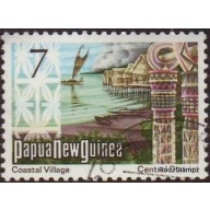 Papua New Guinea 1973 Sc#373 SG#245 7c Coastal Village VFU