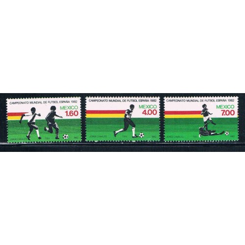 Mexico Unused Set 1278-1280 Soccer Cat Val $3.00 (ML0186)
