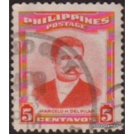 Philippines 1952 Sc#592 SG#731 5c Red Marcello del Pilar Used