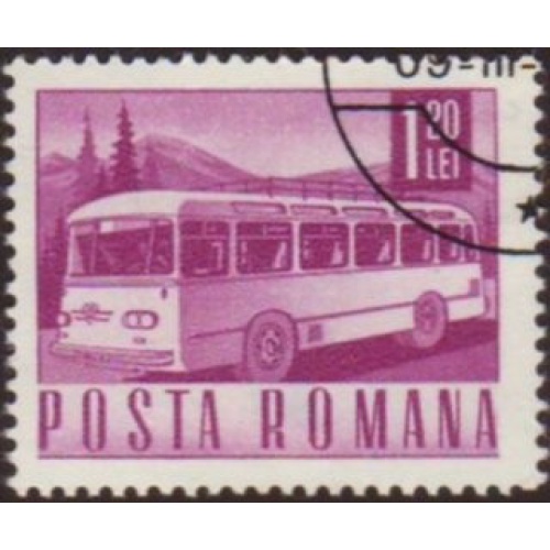 Romania 1968 Sc#1976 SG#3518 1.20L Purple Bus CTO