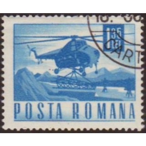 Romania 1971 Sc#2271 SG#3844 1.35L Blue Helicopter CTO