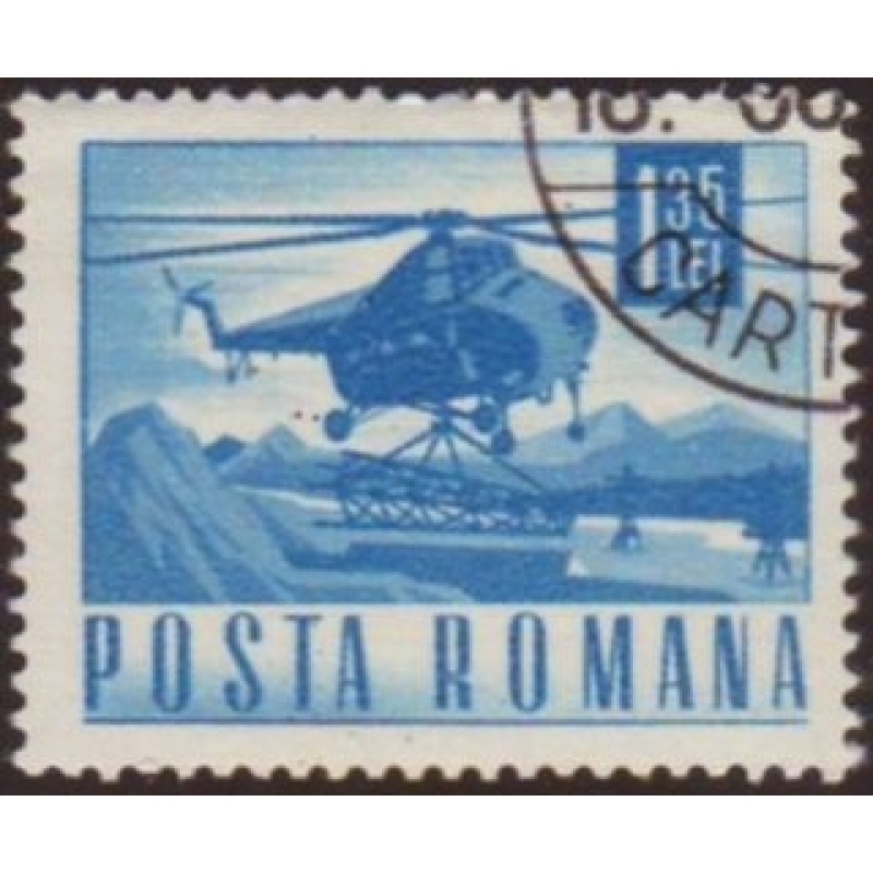 Romania 1971 Sc#2271 SG#3844 1.35L Blue Helicopter CTO
