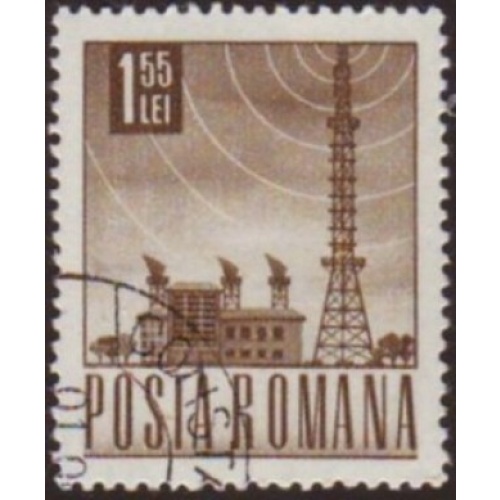 Romania 1968 Sc#1979 SG#3521 1.55L Brown Radio Tower CTO