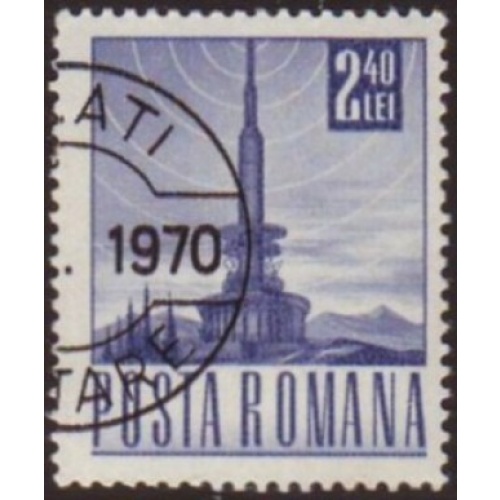 Romania 1967 Sc#1983 SG#3524 2.40L Blue Telecom Tower CTO