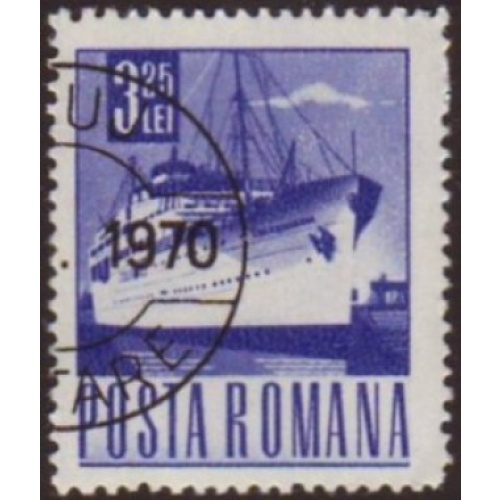Romania 1968 Sc#1986 SG#3527 3.25L Blue Ship CTO