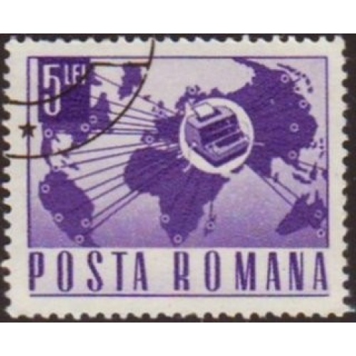 Romania 1971 Sc#2283 SG#3856 5.00L Telecom Network Map CTO
