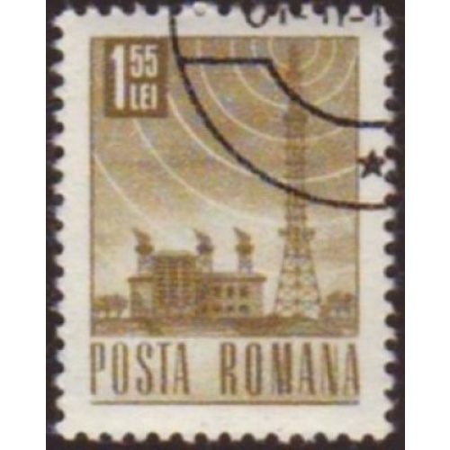 Romania 1968 Sc#1979 SG#3521 1.55L Brown Radio Mast CTO