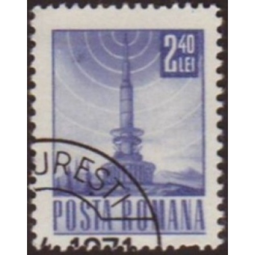 Romania 1971 Sc#2276 SG#3849 2.40L Blue Telecom Tower CTO