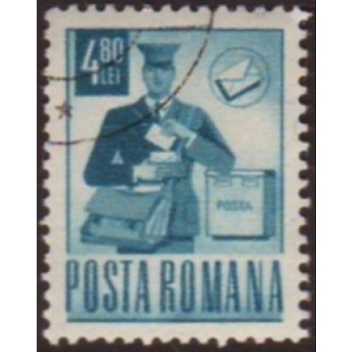 Romania 1971 Sc#2282 SG#3855 4.80L Blue Postman CTO