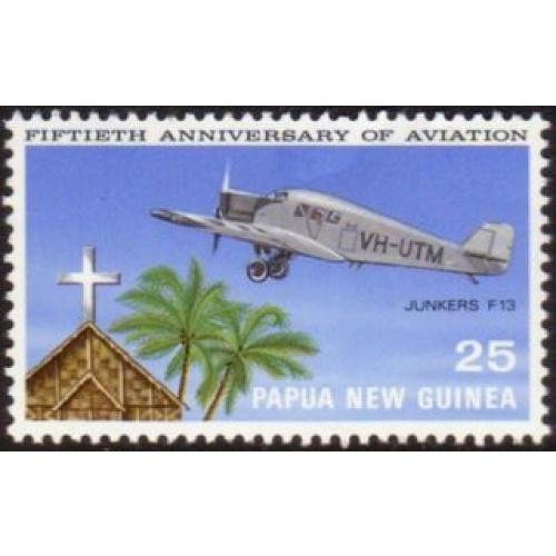 Papua New Guinea 1972 Sc#351 SG#223 25c Junkers JU13MNH