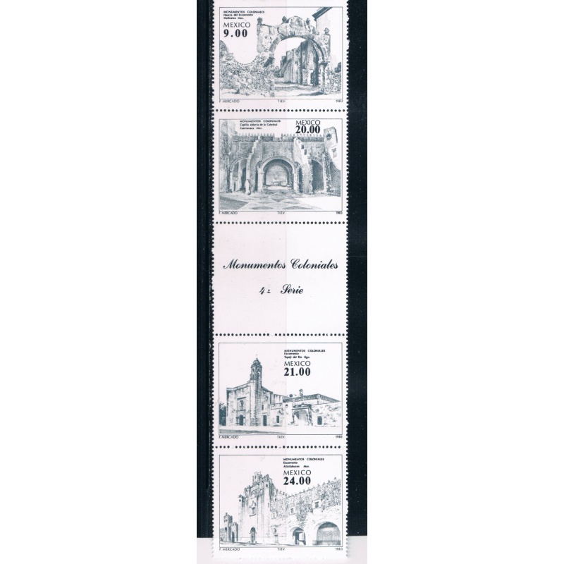 Mexico 1341a Set Unused Monuments Cat Val 4.00 (ML0275)