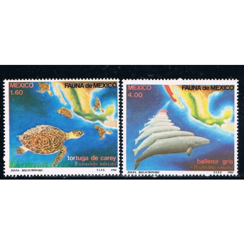 Mexico 1281-82 Set Unused Sea Life Cat Val 3.00 (M0075)