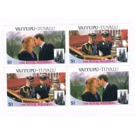 Tuvalu Vaitupu 66a-b Pair Unused Blk 4 Royal Wedding 1986 Cat Val 4.00 (T0021)