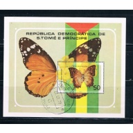 St Thomas and Prince Islands 507 Souvenir Sheet Used Butterflies Cat Val 13.50 (S0152)