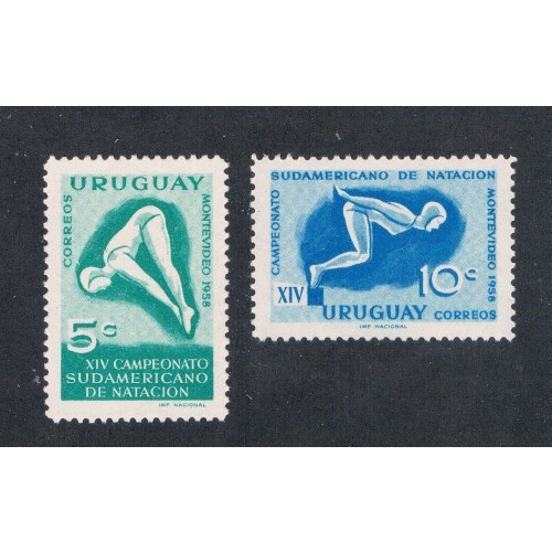 Uruguay 628-29 Unused Swimmers CV .60 (U0098)