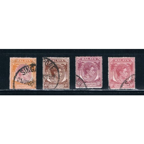 Singapore  4a;9;9a;14a Used King George (S0226)