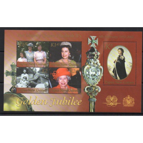 Papua New Guinea - 2002 - Souv./S. Queen Elizabeth II, Sc.#1023, MNH - Cat.$7.50