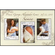 Samoa - Prince George Alexander Louis -Royal Baby. MS/Sheet, Sc.#1159-Cat.$13.50