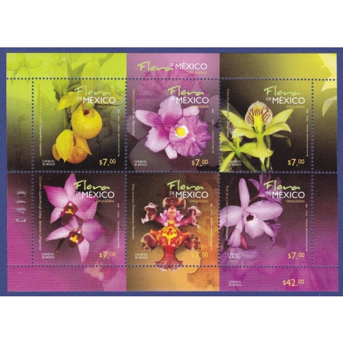 Mexico Orchids flowers minisheet 2010