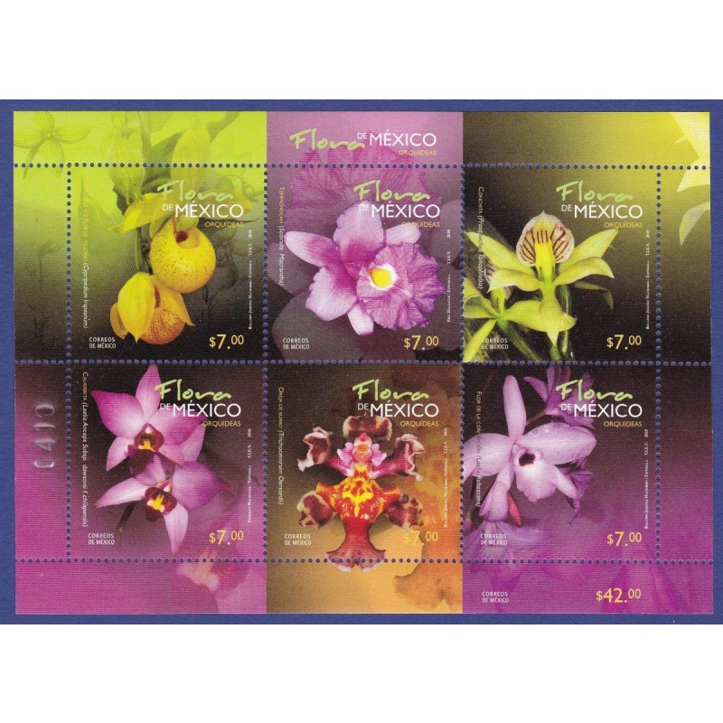 Mexico Orchids flowers minisheet 2010