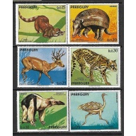 PARAGUAY WILD ANIMALS BLOCK OF 6 DIFFERENTS MNH